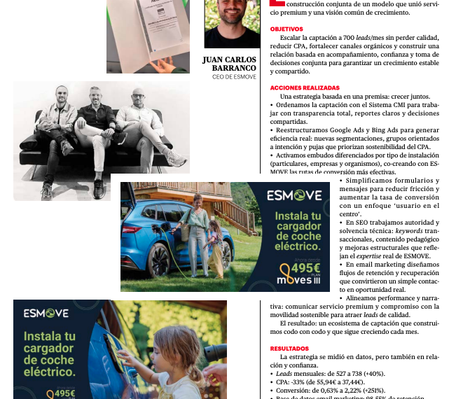 ESMOVE Aumenta su Captación un 40% y Presenta su Modelo de Crecimiento Sostenible en los Premios IPMARK