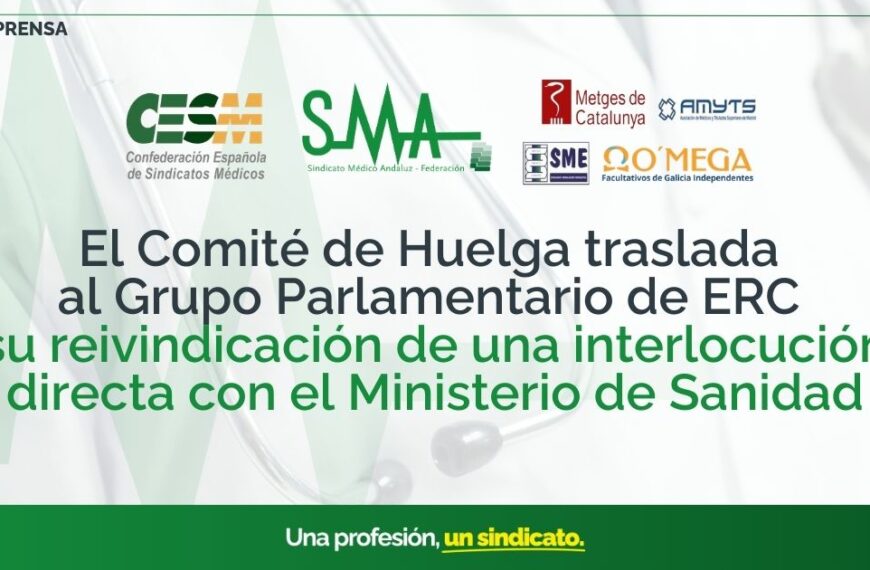 El Comité de Huelga solicita al Grupo Parlamentario de ERC una interlocución directa con el Ministerio de Sanidad