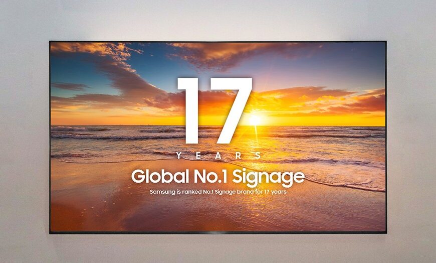 Samsung Consolida su Dominio en el Mercado Global de Pantallas Comerciales por 17 Años Seguidos