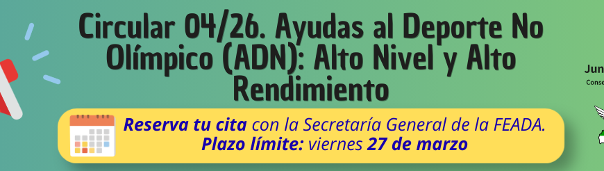 Título: Circular 04/26: Ayudas al Deporte No Olímpico de Alto Nivel y Alto Rendimiento