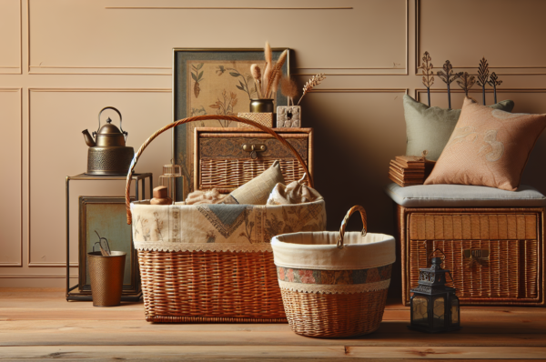 la cesta de almacenaje de Mango Home que recuerda a los costureros que tenían nuestras abuelas, y es ideal para decorar el salón o el dormitorio