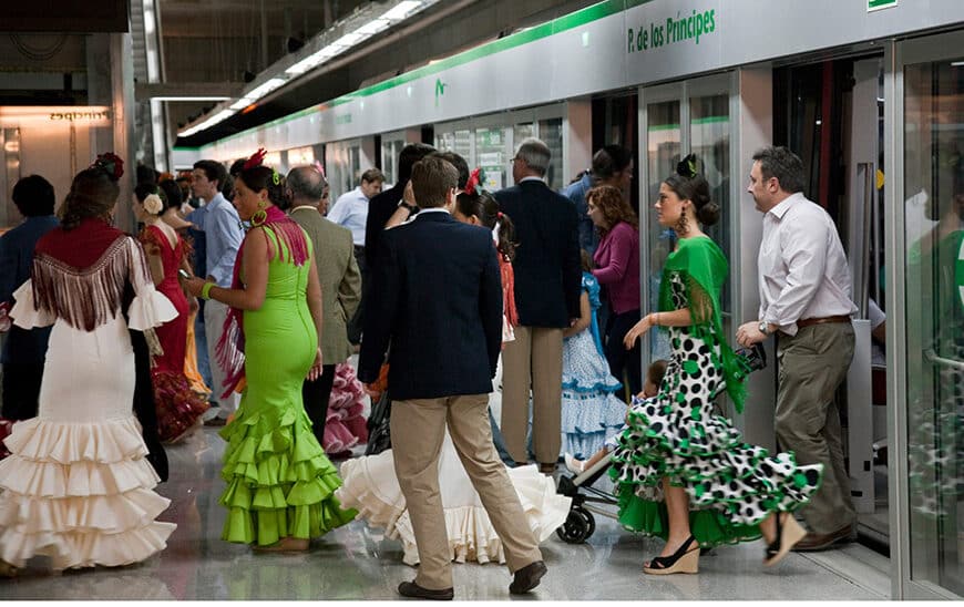 Servicio ininterrumpido del Metro de Sevilla durante toda la Feria de Abril