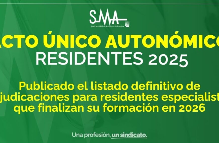 El SAS Publica el Listado Definitivo de Adjudicaciones para Residentes Especialistas que Finalizan su Formación en 2026