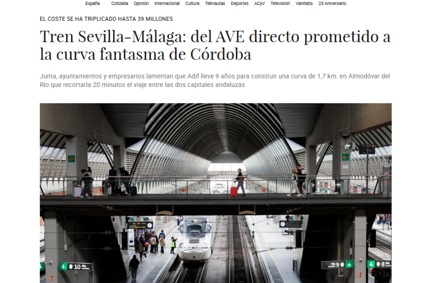 Javier González de Lara, Presidente de CEA, Exige Cumplimiento de Plazos del AVE Sevilla–Málaga en El Confidencial