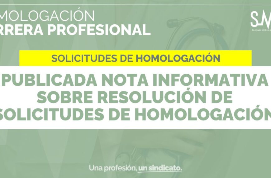 Publicación de Nota Informativa sobre la Resolución de Solicitudes de Homologación en Carrera Profesional