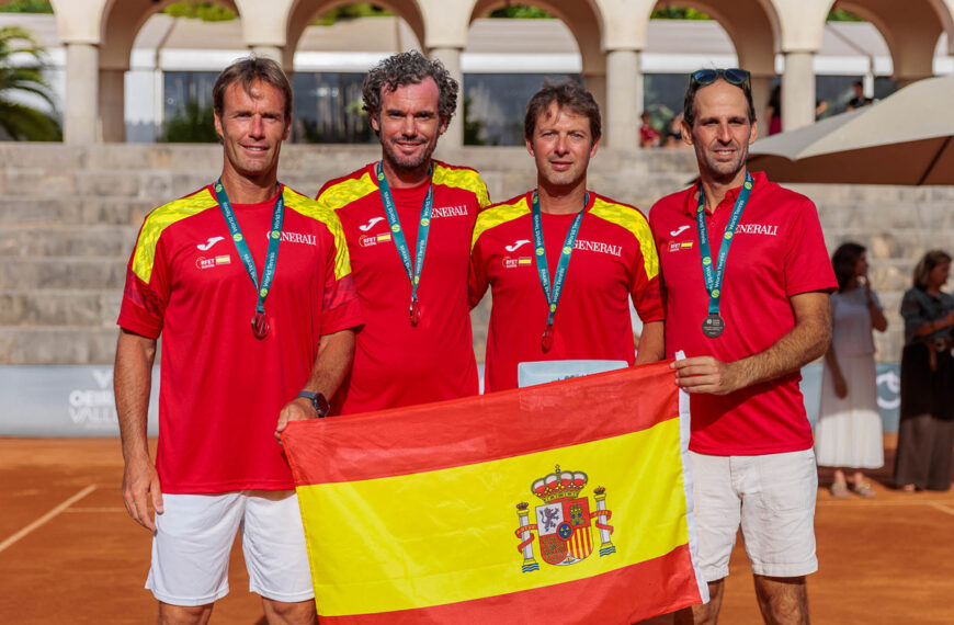 Plata Mundial para la Selección Española +40 con el marbellí Adrián Menéndez - Foto Federación Portugesa de Tenis