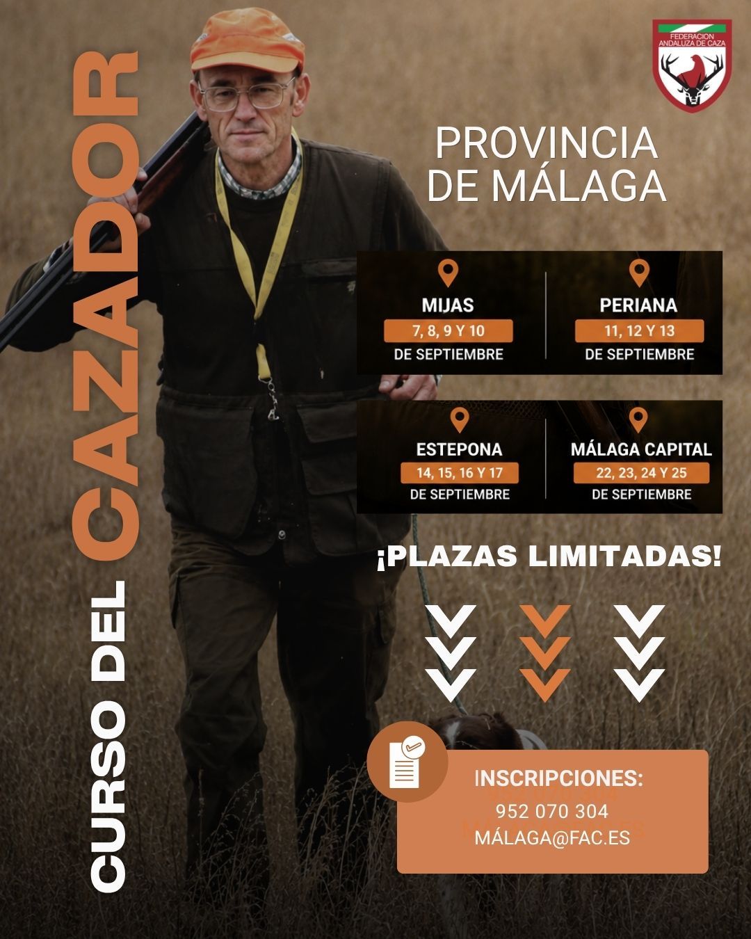 Cursos de Cazador Convocados en Mijas, Periana, Estepona y Málaga para Septiembre de 2026 – Federación Andaluza de Caza 1 Cursos de Cazador Convocados en Mijas, Periana, Estepona y Málaga para Septiembre de 2026 – Federación Andaluza de Caza