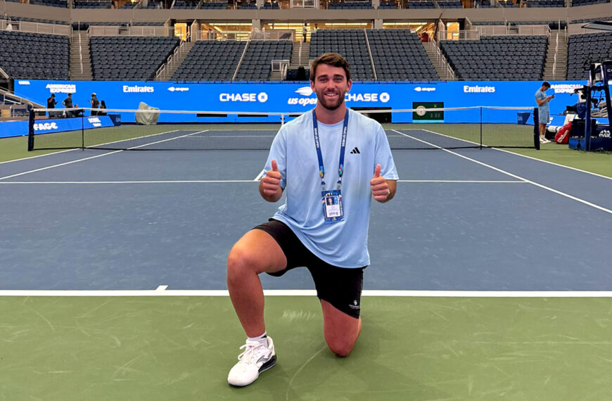 Pepe Juarez, entrenador de David Jordá, en el US OPEN 2026