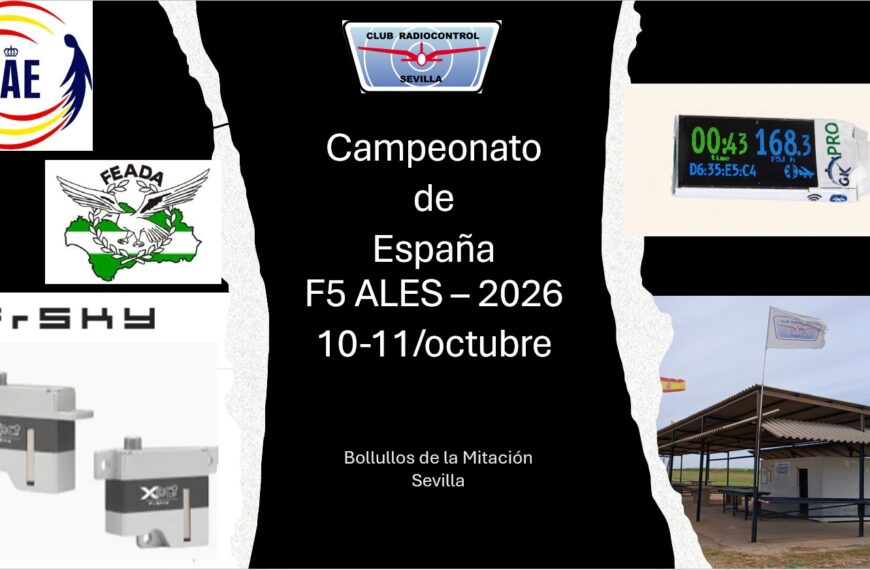 Convocatoria del Campeonato de España de Aeromodelismo F5 ALES en Bollullos de la Mitación: 10 y 11 de Octubre