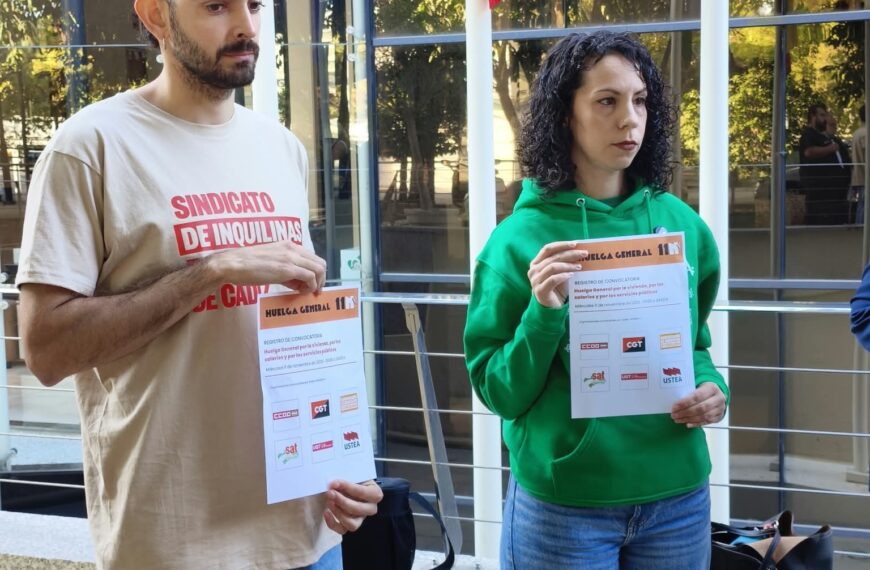 USTEA y Otras Organizaciones Sindicales Convocan a Secundar la Huelga General del 11 de Noviembre por la Vivienda, los Salarios y los Servicios Públicos